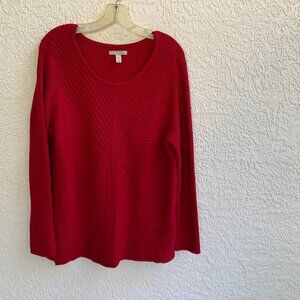 DANA BUCHMAN SZ XL RED SWEATER LONG SLEEVE SCOOP NECK NWOT